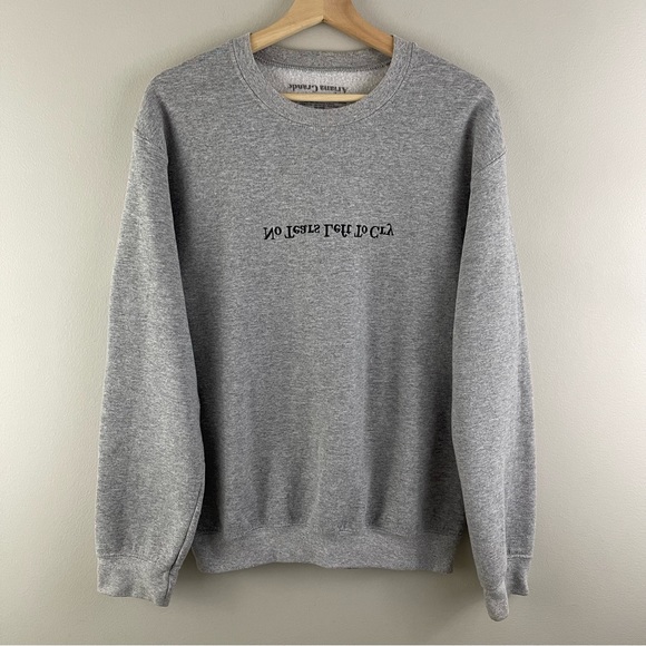 ARIANA GRANDE Light Grey No Tears Left To Cry Oversized Pullover Sweatshirt - Picture 5 of 11